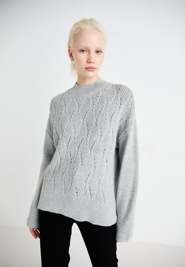ONLY ONLLEISE FREYA HIGH NECK  - Jumper - medium grey melange