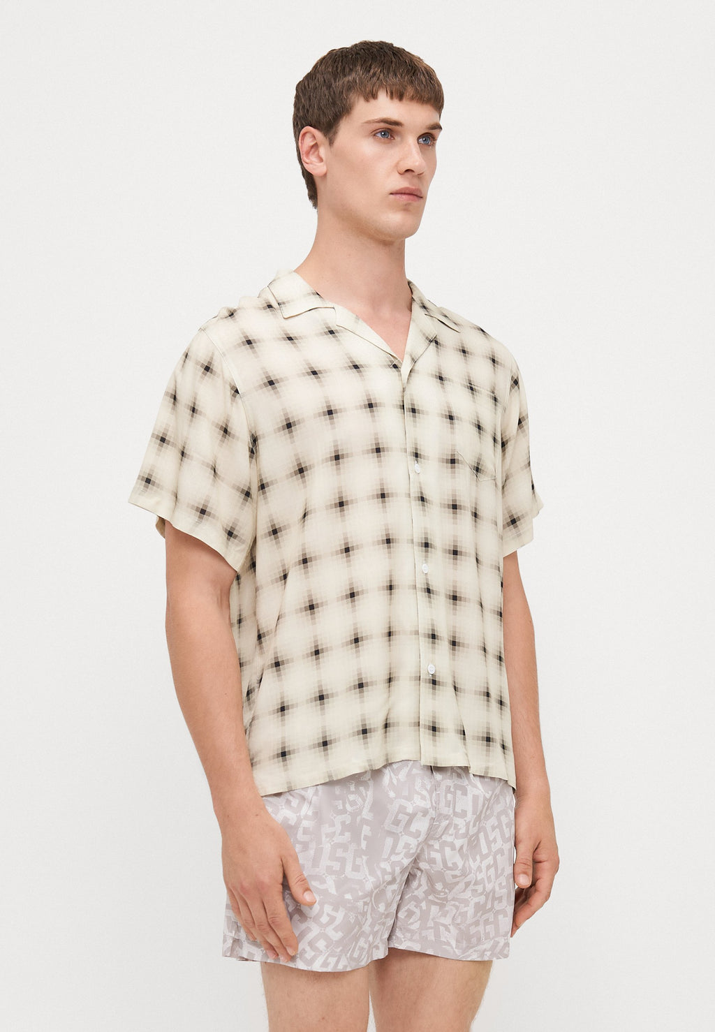 Bather DIGI CAMO GEOMETRIC PRINTED CAMP SHIRTS