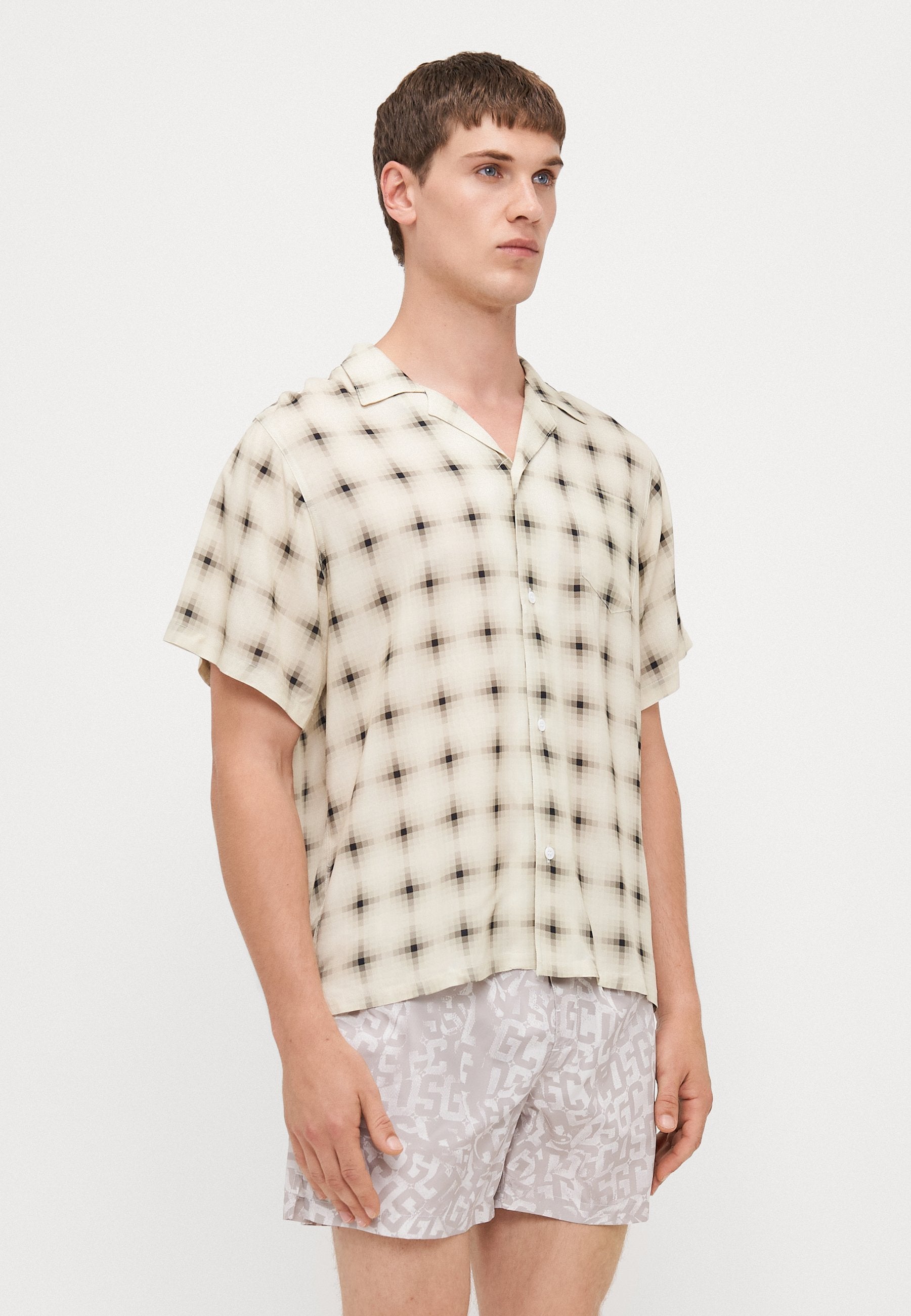 Bather DIGI CAMO GEOMETRIC PRINTED CAMP SHIRTS