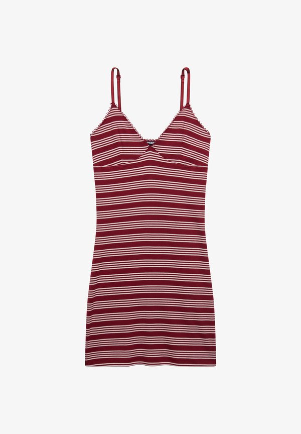 Superdry & Co Jersey dress - bordeaux red stripe