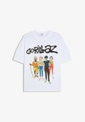 Bershka RELAXED FIT GORILLAZ PRINT T-SHIRT - Print T-shirt - white