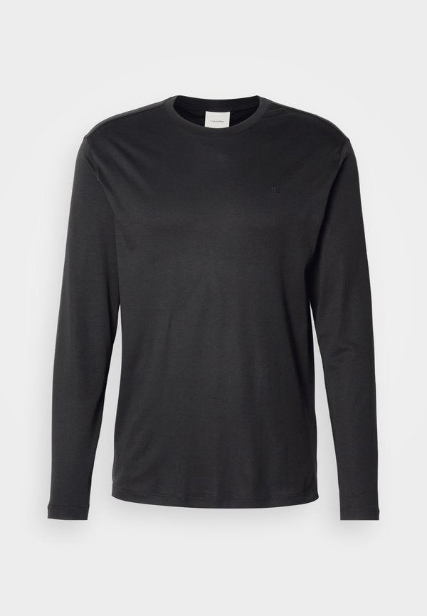 Calvin Klein INTERLOCK SOLID CREWNE - Long sleeved top - black