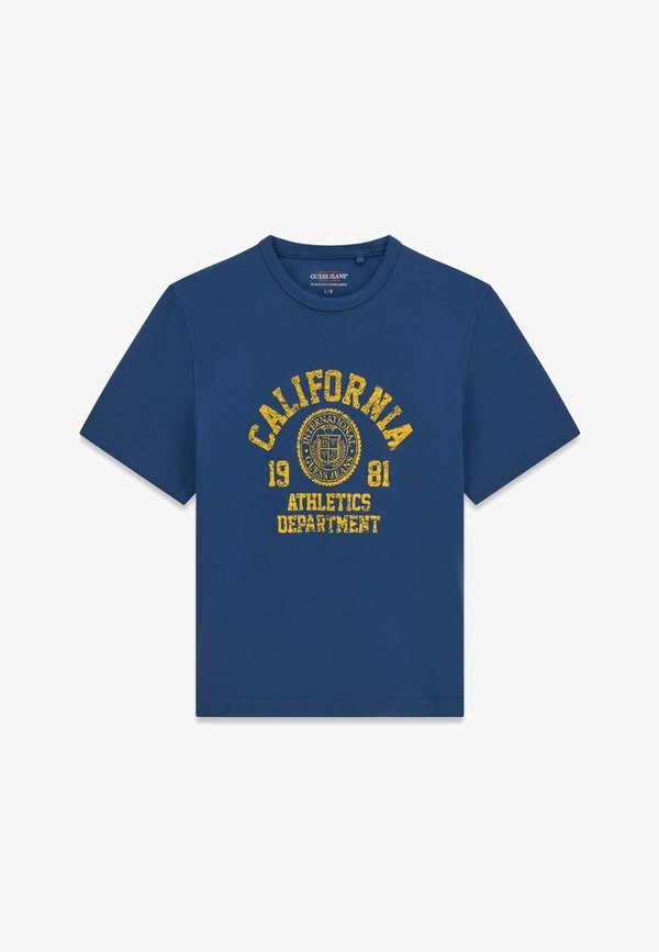 Guess T-SHIRT MIT GEDRUCKTEM LOGO - Print T-shirt - mehrfarbig grundton blau