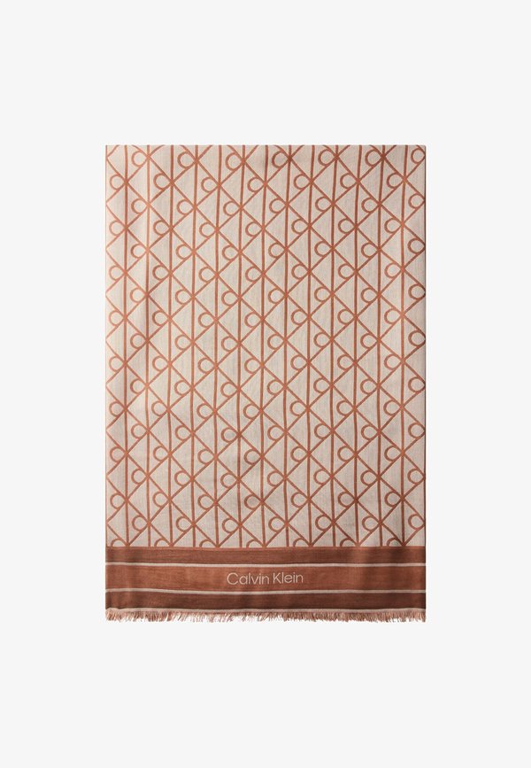 Calvin Klein EMBLEM SQUARE SCARF UNISEX - Foulard - beige
