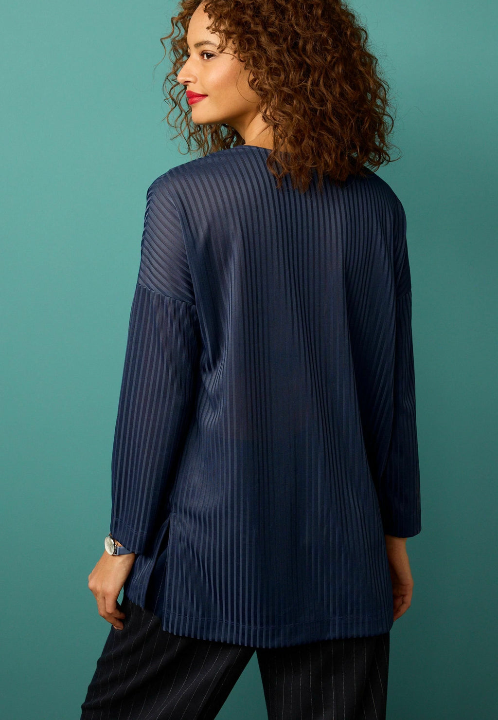 Next SCOOP NECK LONG SLEEVE RIBBED BLOUSE