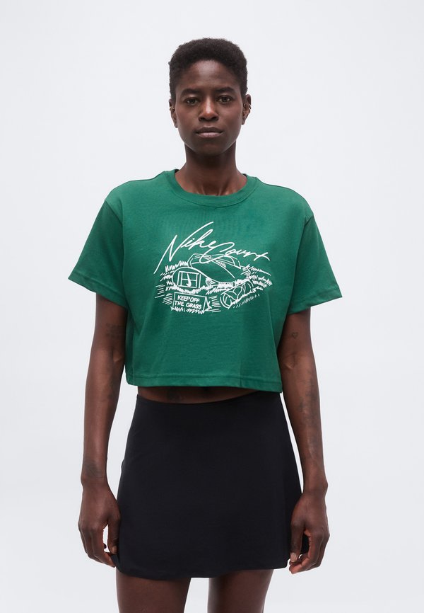 Nike Performance TEE SLAM CROP - Print T-shirt - gorge green