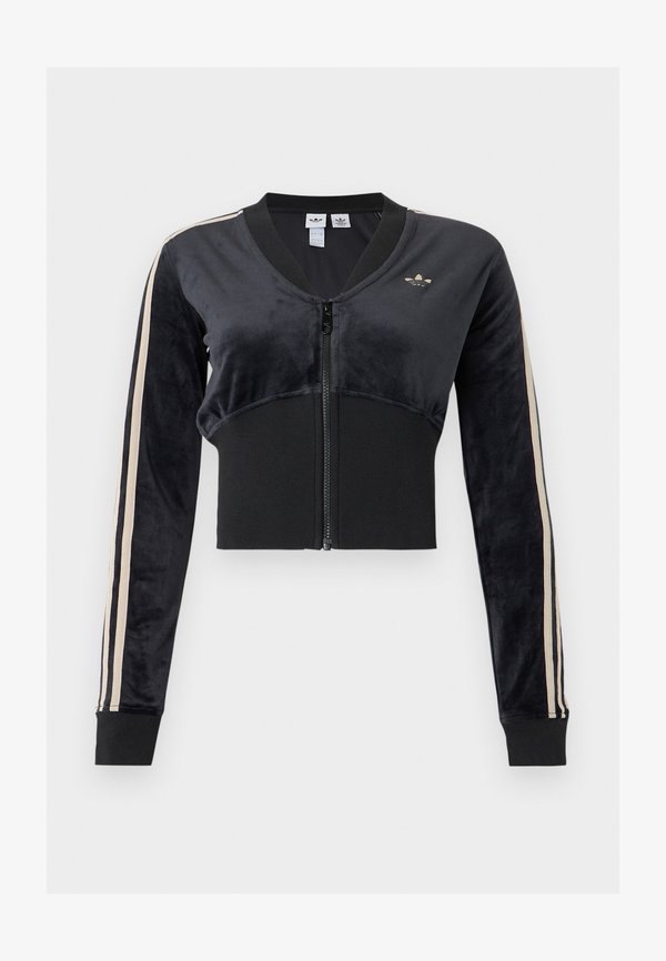 adidas Originals V NECK  - Zip-up sweatshirt - black