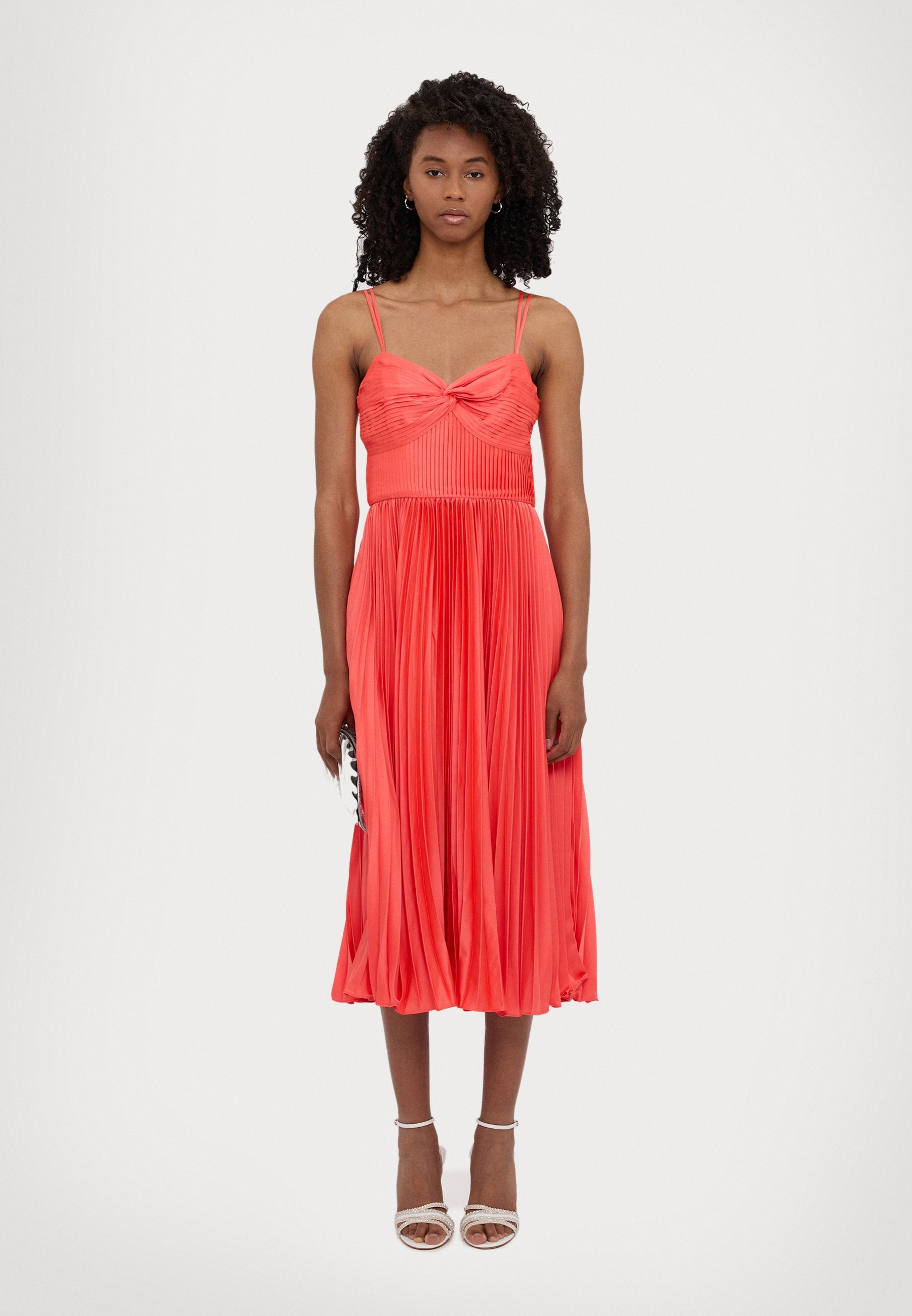 AMUR KRISLEY PLEATED MIDI DRESS