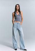 Bershka WIDE- WITH RHINESTONES