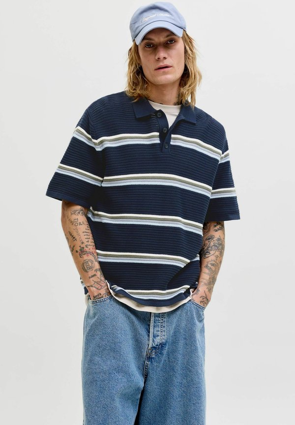 Jack & Jones Knitted Knitted - Polo shirt - sky captain