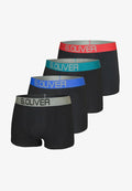 s.Oliver RETRO 4ER PACK BEQUEM  - Trunks - schwarz türkis schwarz grau schwarz rot schwarz blau