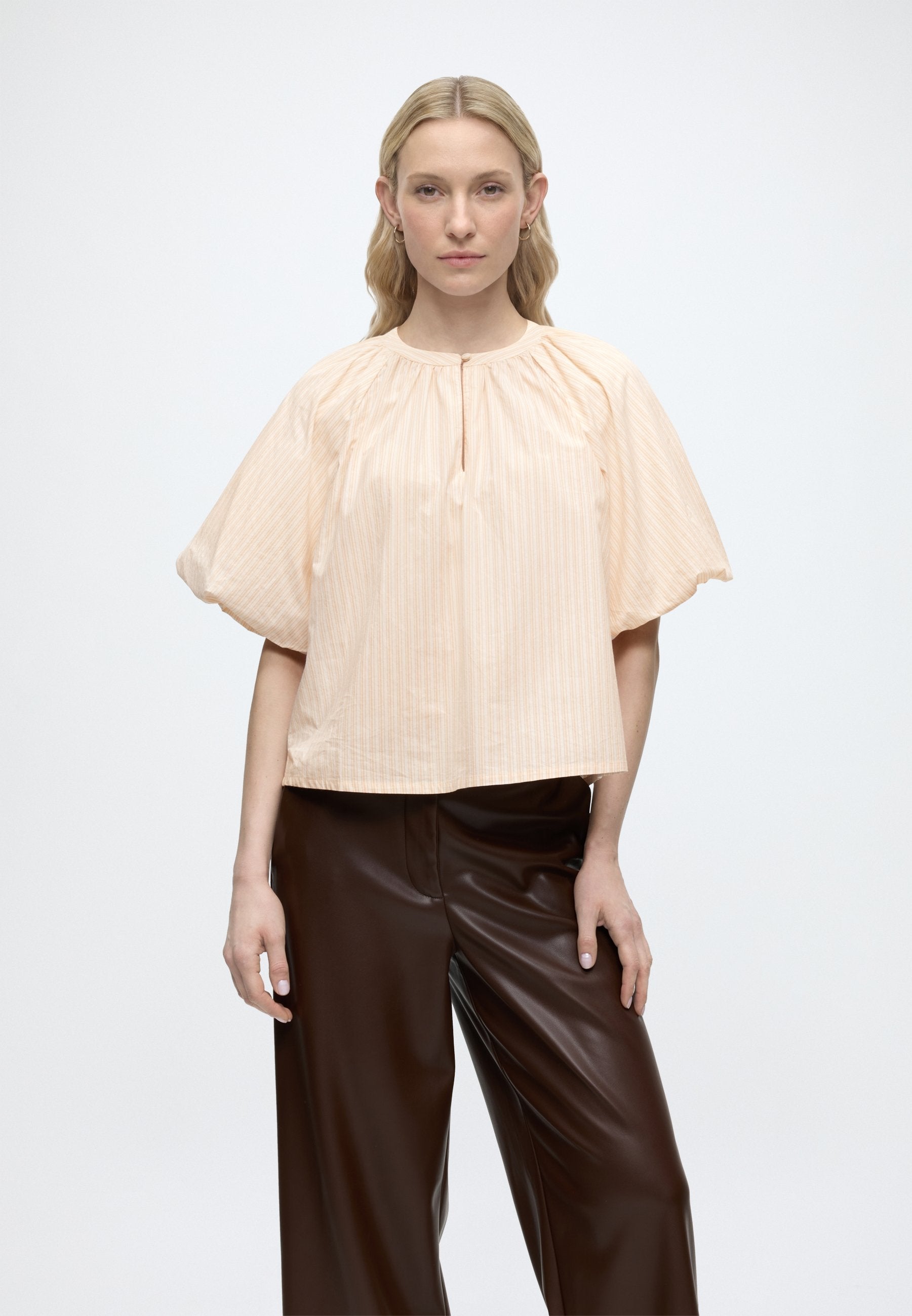 TOM TAILOR DENIM POPLIN BLOUSE WITH BUTTON DETAIL