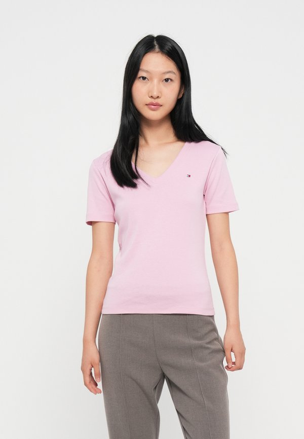 Tommy Hilfiger SLIM CODY V NECK - Basic T-shirt - bonita pink