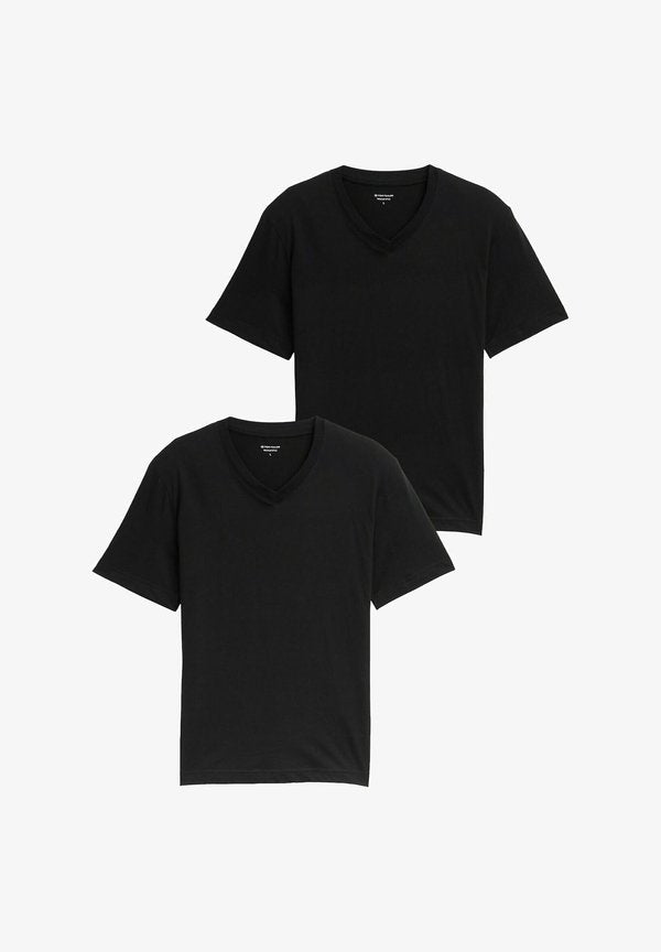 TOM TAILOR 2-PACK - Basic T-shirt - black