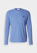Calvin Klein Jeans WAFFLE LABEL TEE - Long sleeved top - dull nile blue