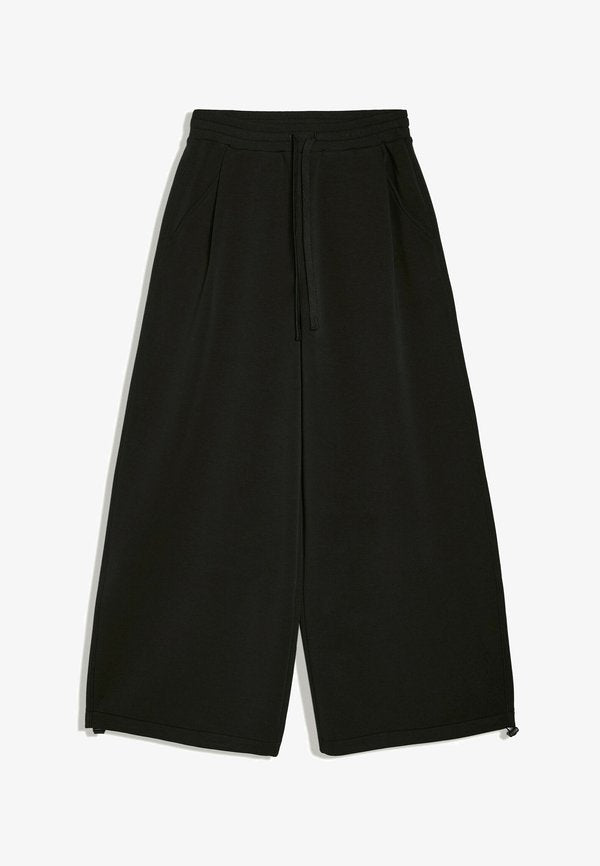Bershka BARREL TROUSERS - Tracksuit bottoms - black
