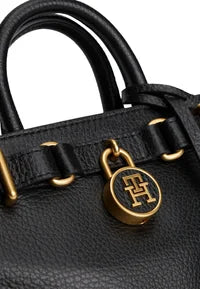 Tommy Hilfiger THE AMERICAN ICON LEATHER TOTE BAG - Handbag - black