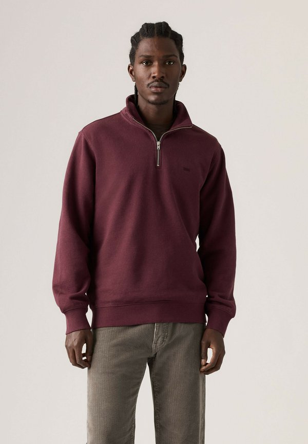 Levi's® ORIGINAL HM QUARTER ZIP WINETASTING HTR - Sweatshirt - winetasting htr - reds