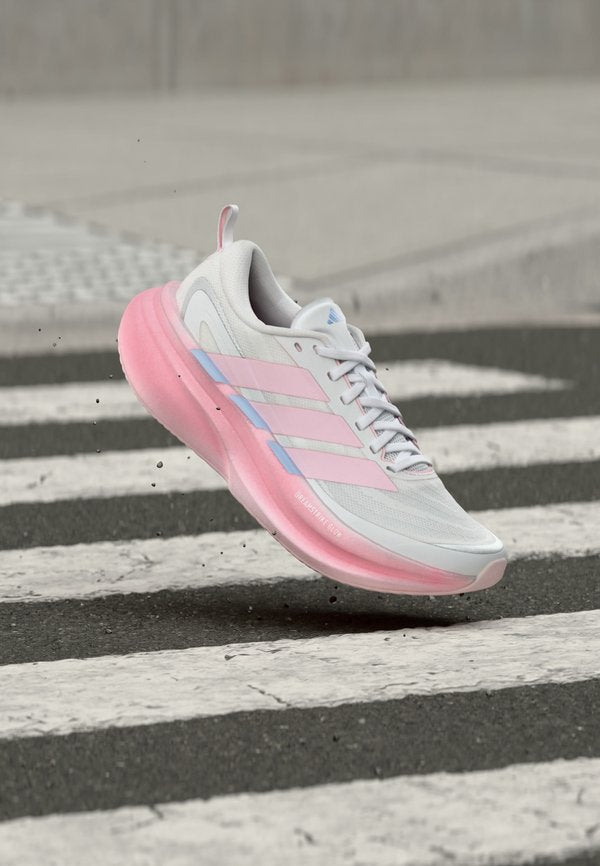 adidas Performance SUPERNOVA GLIDE W - Road running shoes - footwear white/clear pink/glow blue