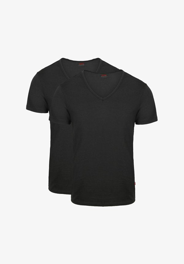 Levi's® LEVI'S T-SHIRT SOLID V-NECK 2-PACK - Basic T-shirt - zwart