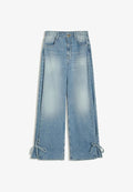 Bershka HIGH-WAIST BARREL JEANS - Wide Leg - light blue