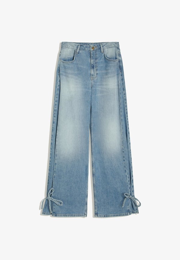 Bershka HIGH-WAIST BARREL JEANS - Wide Leg - light blue