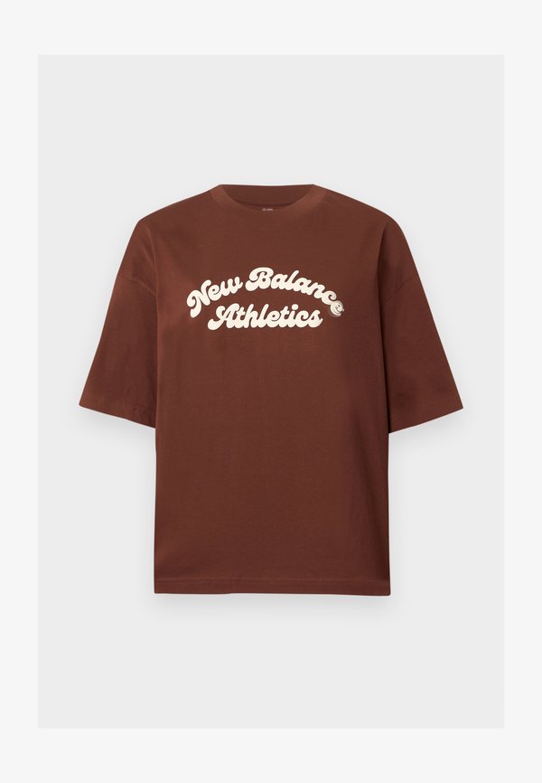 New Balance LINEAR HERITAGE - Print T-shirt - brown