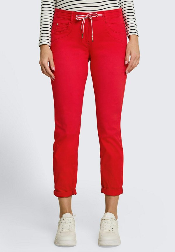 TOM TAILOR TTTAPERED RELAXED - Trousers - soft scarlet red