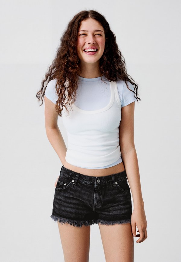 Bershka Denim shorts - black
