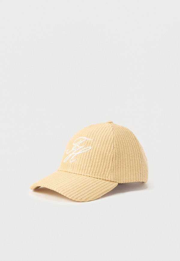 Tommy Hilfiger LOGO EMBROIDERY RAFFIA BASEBALL CAP - Cap - neutral raffia