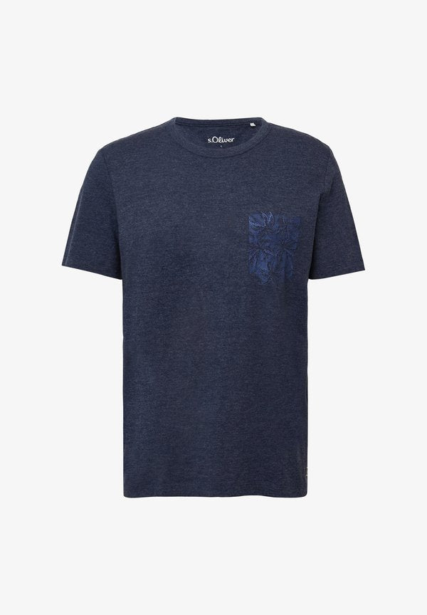 s.Oliver MIX MIT ARTWORK - Print T-shirt - tiefblau