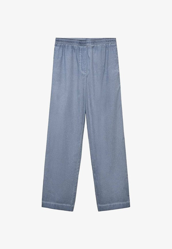 Mango GARMENT-DYED LONG  - Pyjama bottoms - blue