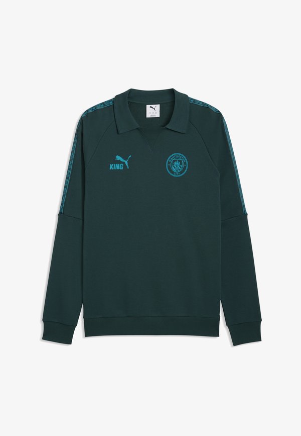 Puma MANCHESTER CITY KING DRILL  - Club wear - green terrain-tropical blue