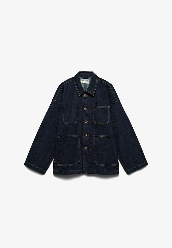 Vero Moda DENIM JACKET AWLORINA DENIM JACKET - Denim jacket - dark blue denim