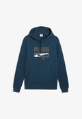 Puma PUMA SPORT LOGO PLAY FLEECE HOODIE - Hoodie - midnight petrol