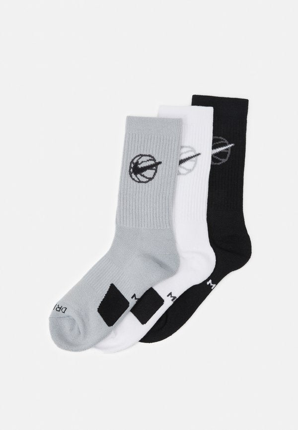 Nike Performance EVERYDAY CREW UNISEX 3 PACK - Sports socks - black/white/grey
