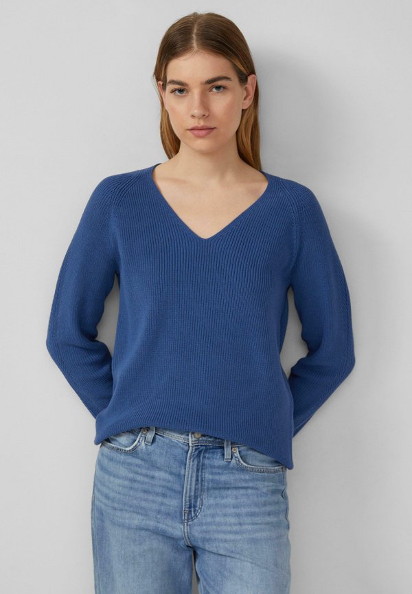 s.Oliver AUS MIT V-AUSSCHNITT - Jumper - blau