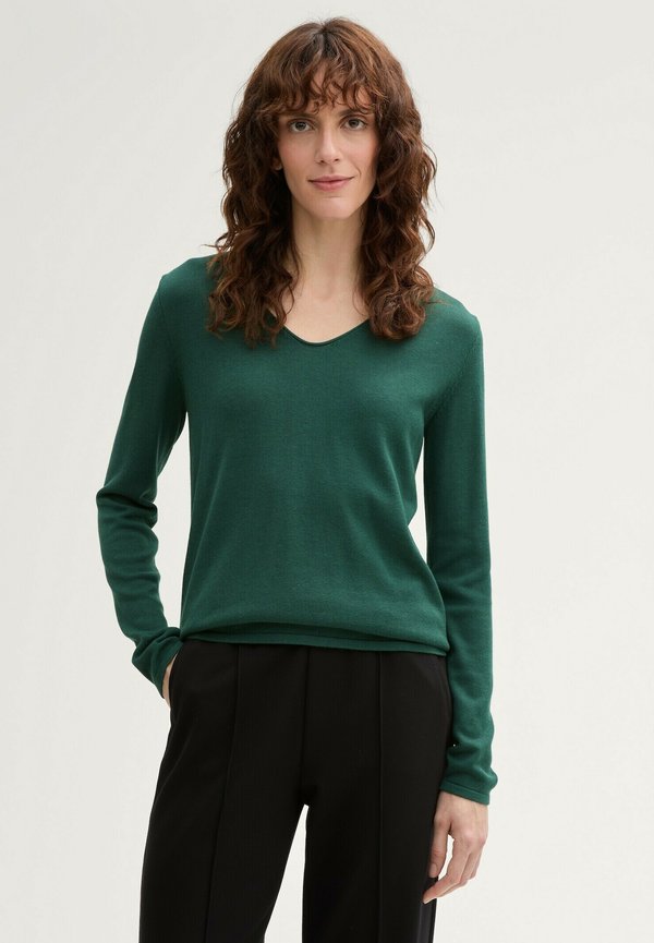 TOM TAILOR BASIC V-NECK - Jumper - explorer green