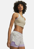 Under Armour EXPLOR TRAIL RUN POCKET - Medium support sports bra - city khaki