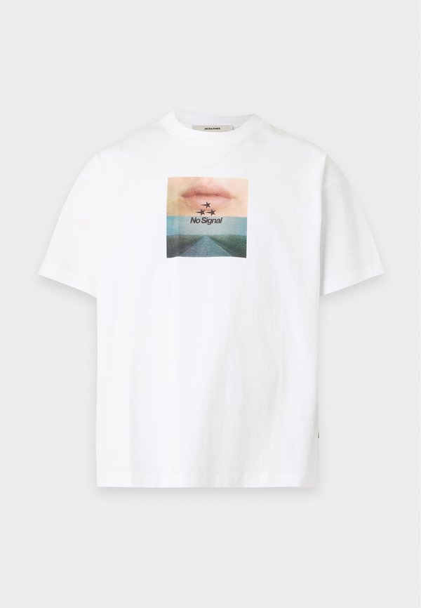 Jack & Jones JCOECHO GRAPHIC BACK TEE - Print T-shirt - bright white