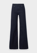 Vero Moda VMMARLA PINTUCKS - Wide Leg - dark blue denim