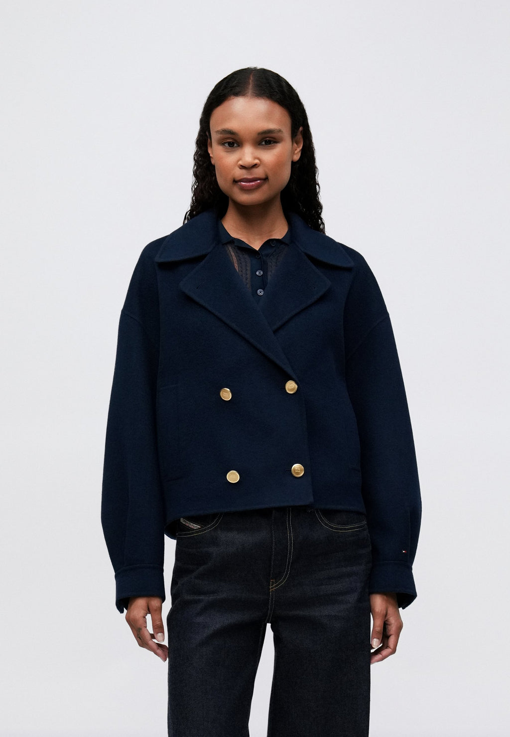 WOOL BLEND DOUBLE BREASTED PEACOAT Media 2