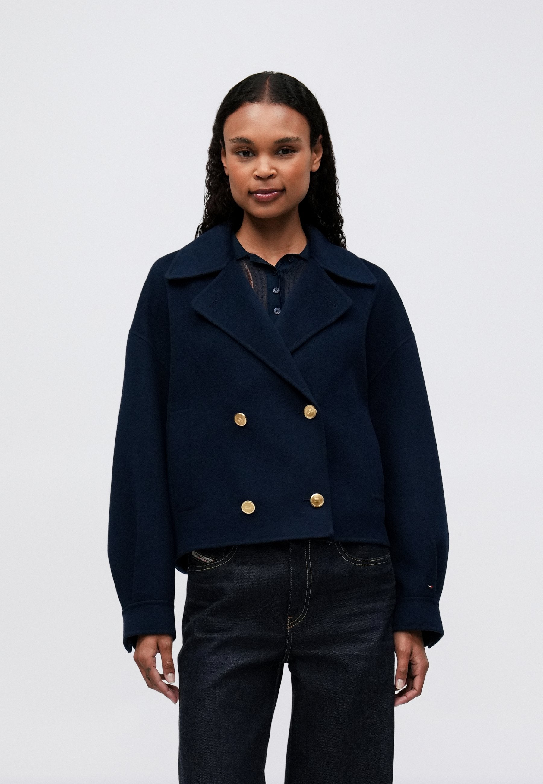 WOOL BLEND DOUBLE BREASTED PEACOAT Media 2