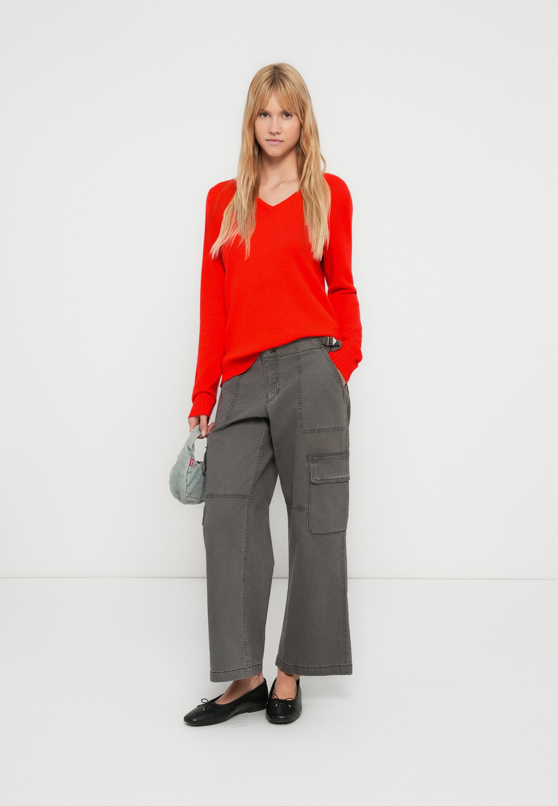 VILA VIRIL V-NECK L/S KNIT TOP - NOOS