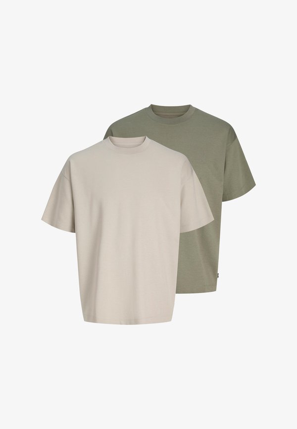 Jack & Jones JACK & JONES PACK 2 - Basic T-shirt - grün   beige