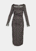 NA-KD RUCHING MIDI DRESS