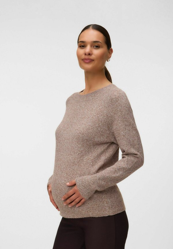 Vero Moda Maternity VMMDOFFY L/S O-NECK BLOUSE GA - Jumper - cocoa brown