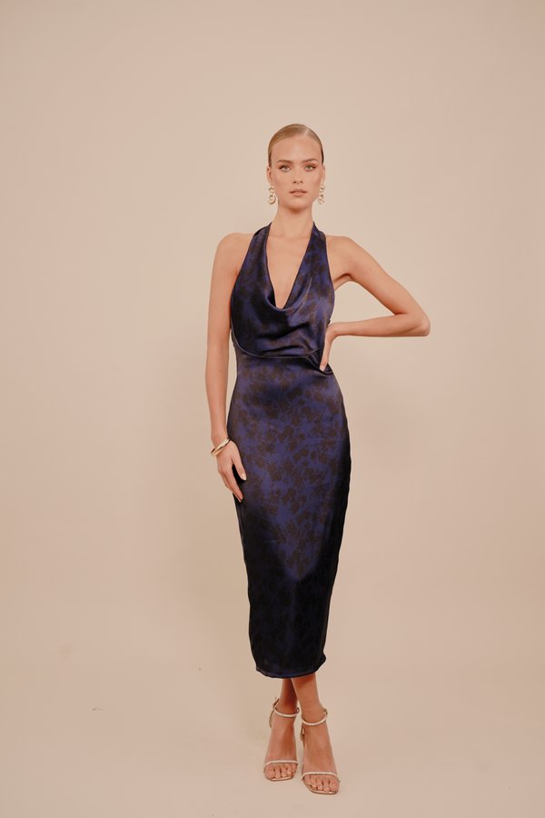 WAL G. JOLINE COWL NECK MIDI