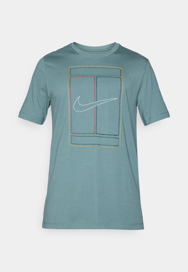 Nike Performance COURT TEE HERITAGE - Print T-shirt - mineral slate