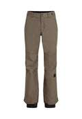 Khaki-Skipants mit strukturiertem Stoff, zwei vorderen Knöpfen und schwarzen elastischen Bündchen. Verfügt über ein seitliches Detail für zusätzlichen Flair.